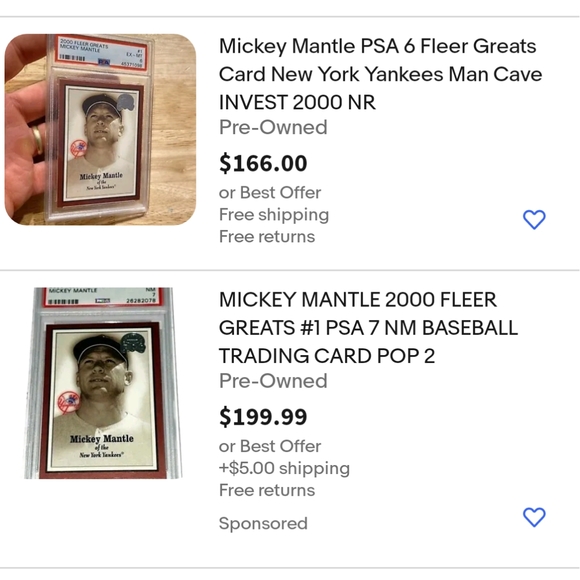 ⚾🏆Mickey Mantle "Fleer Greats Of The Game Seal" Portrait Card🏆⚾ - Picture 3 of 4